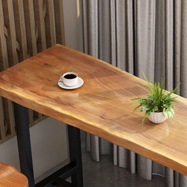 Ensemble de Table de pub 1/4/9 pièces, ensemble de Table et tabourets industriels en bois massif Clearhalo