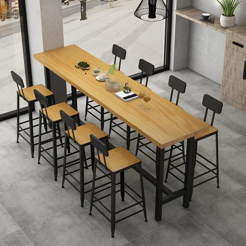 Ensemble de Table de pub industriel 1/2/9 pièces, Table de Bar rectangulaire et tabourets de Bar sans bras Clearhalo