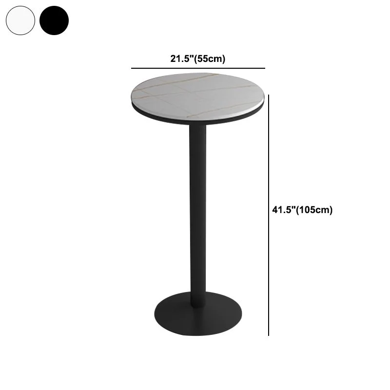 Ensemble de table de pub ronde 1/2/3 pièces, ensemble moderne de hauteur de comptoir en pierre et en métal Clearhalo