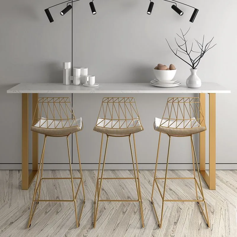 Ensemble table et tabouret en faux marbre, ensemble de salle à manger de pub 1/2/3/4/5 pièces Clearhalo