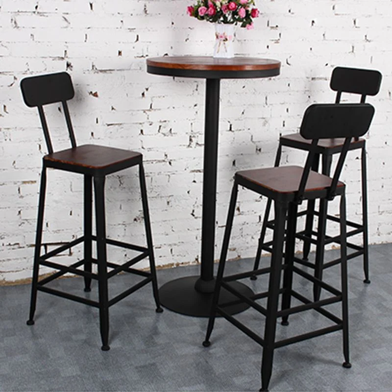 Ensemble Table et tabouret 1/4 pièces, ensemble de salle à manger de Pub en bois massif pour salle à manger Clearhalo