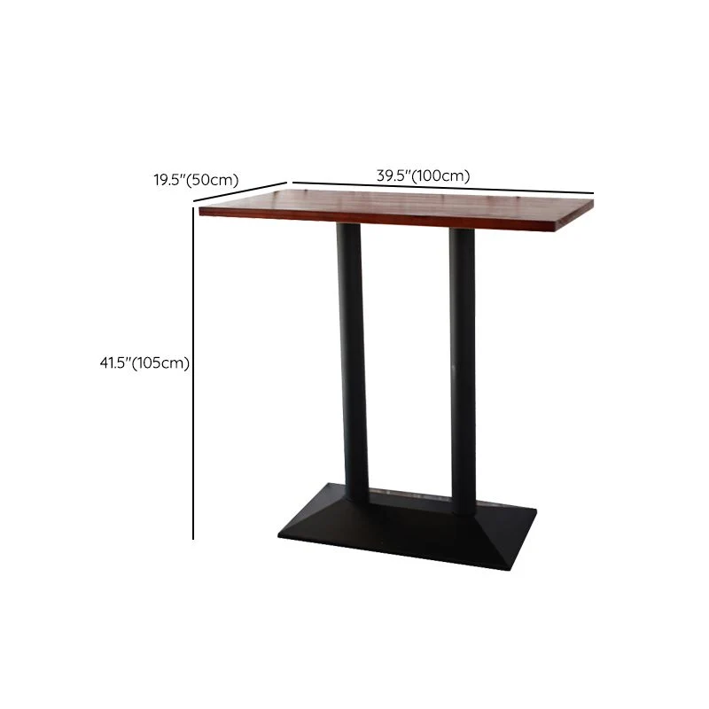Ensemble Table et tabouret 1/4 pièces, ensemble de salle à manger de Pub en bois massif pour salle à manger Clearhalo