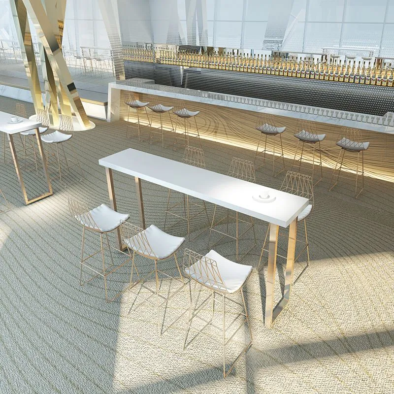 Ensemble de table et de tabourets 1/2/4/7 pièces, ensemble de salle à manger de pub en bois massif Clearhalo