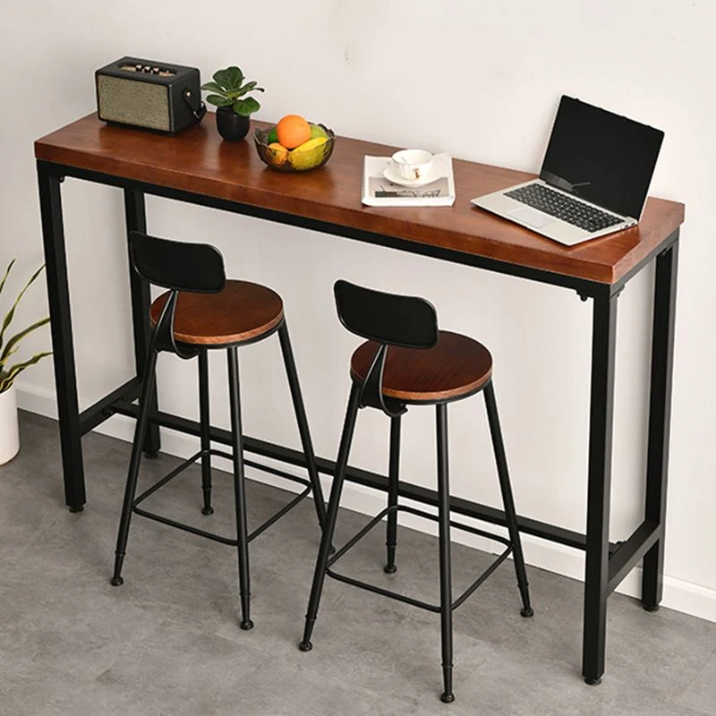 Ensemble de table et tabourets contemporains en bois massif, ensemble de table de pub 1/2/3/5 pièces Clearhalo