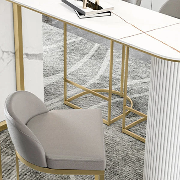Ensemble table et tabourets 1/5 pièces Ensemble de table de pub ovale contemporain Clearhalo