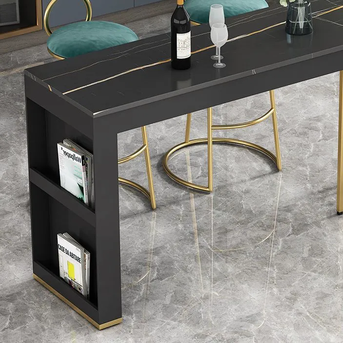 Ensemble tabouret de bar et table 1/3 pièces en faux marbre contemporain en faux marbre Clearhalo