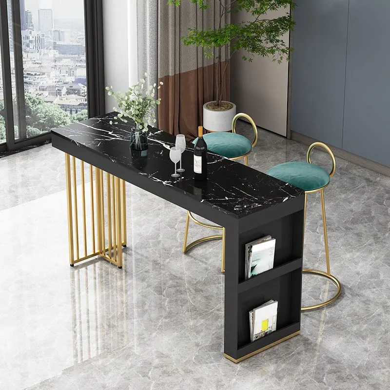 Ensemble tabouret de bar et table 1/3 pièces en faux marbre contemporain en faux marbre Clearhalo