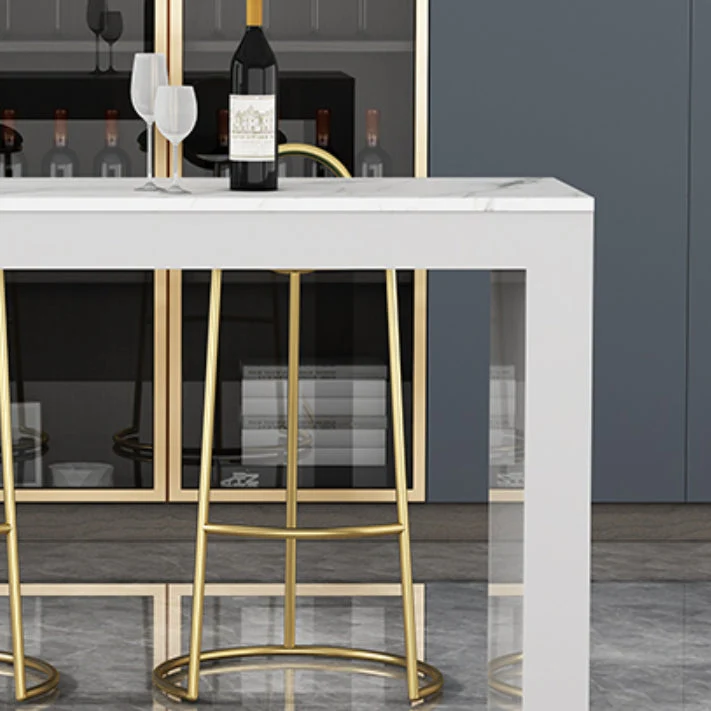 Ensemble tabouret de bar et table 1/3 pièces en faux marbre contemporain en faux marbre Clearhalo
