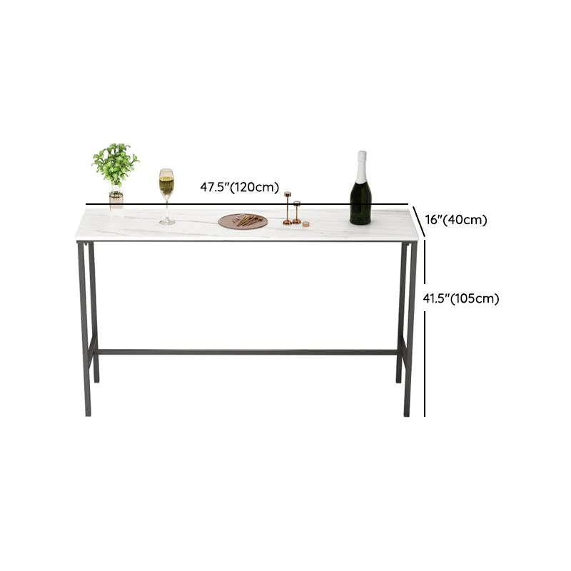Ensemble de tabourets et de tables de bar modernes, 1/3/5 pièces, table et tabourets de bar rectangulaires en pierre Clear...