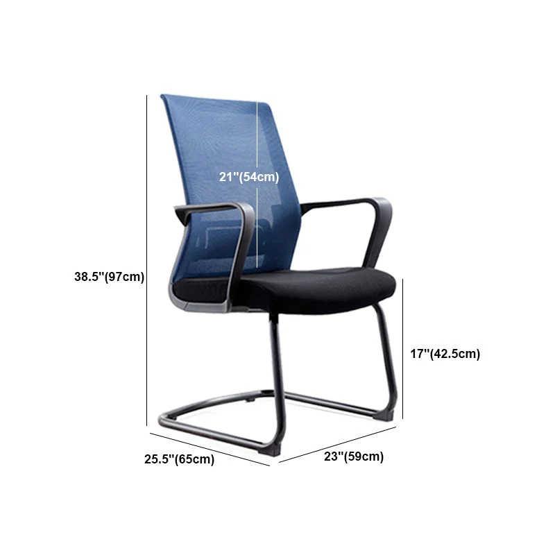 Fauteuil AirGrid respirant moderne en microfibre, chaise de bureau bleue à dossier moyen Clearhalo