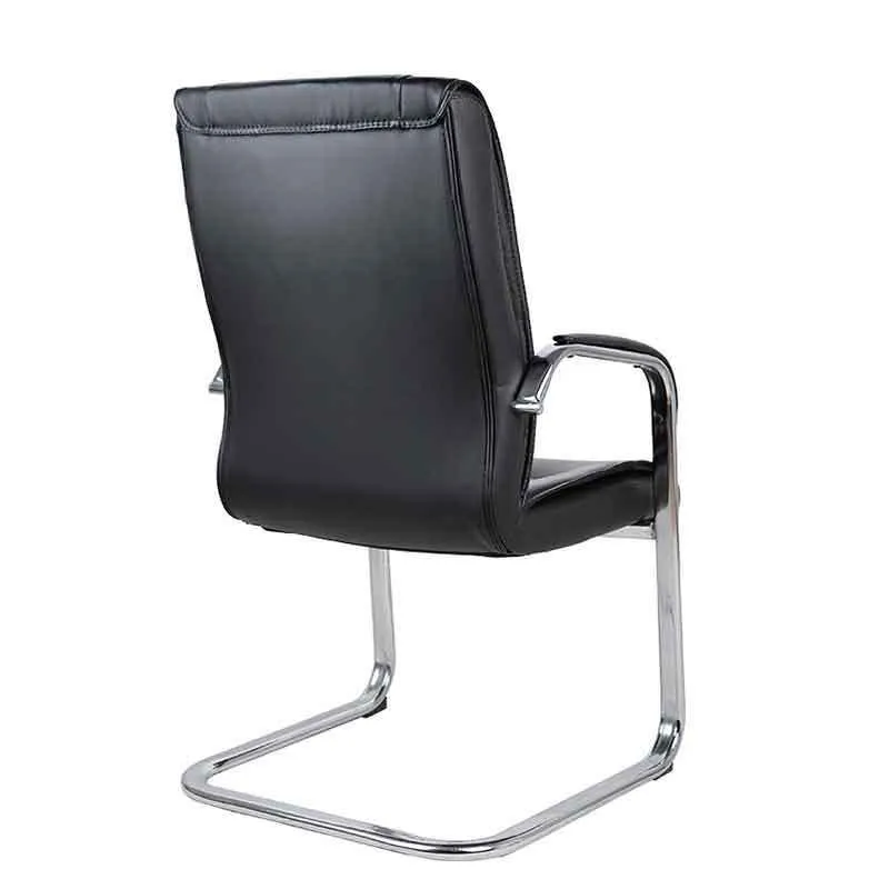 Fauteuil de bureau contemporain noir avec accoudoirs de 22 pouces de large, sans roulettes Clearhalo