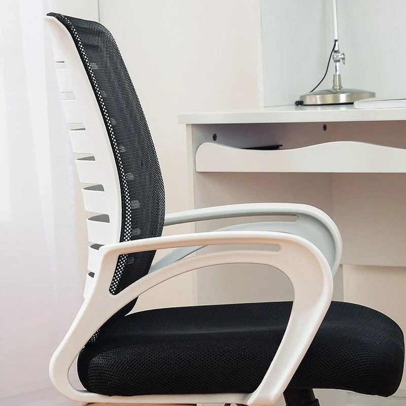 Fauteuil de conférence contemporain à dossier moyen en microfibre, chaise de bureau Clearhalo