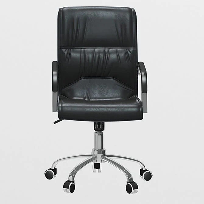 Fauteuil contemporain à accoudoirs fixes, chaise de bureau en simili cuir noir Clearhalo