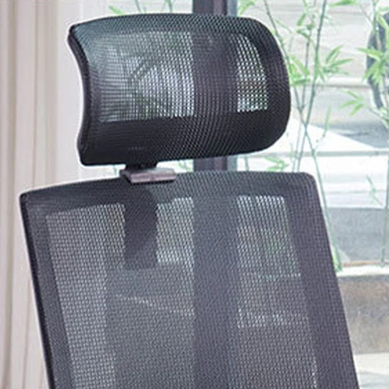 Fauteuil contemporain à accoudoirs fixes, oreiller inclus, chaise de bureau noire Clearhalo