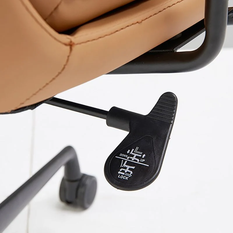 Fauteuil contemporain à bras fixes, chaise de bureau en cuir à hauteur de siège réglable Clearhalo