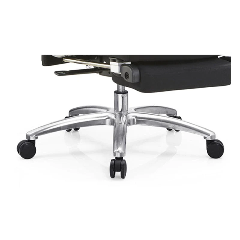 Fauteuil contemporain à bras fixes, mécanisme d'inclinaison, chaise de bureau noire Clearhalo