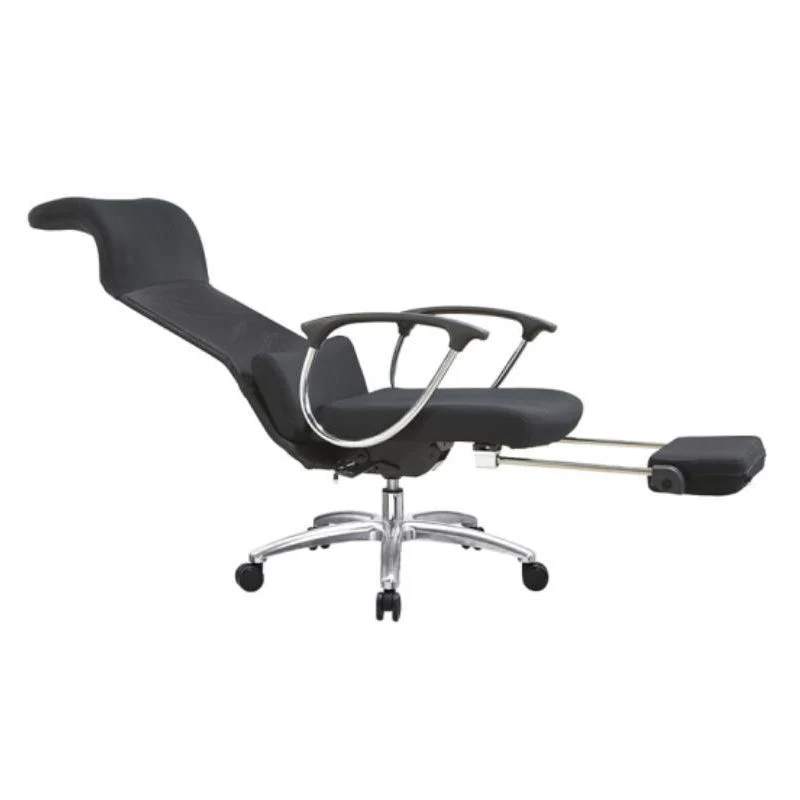 Fauteuil contemporain à bras fixes, mécanisme d'inclinaison, chaise de bureau noire Clearhalo