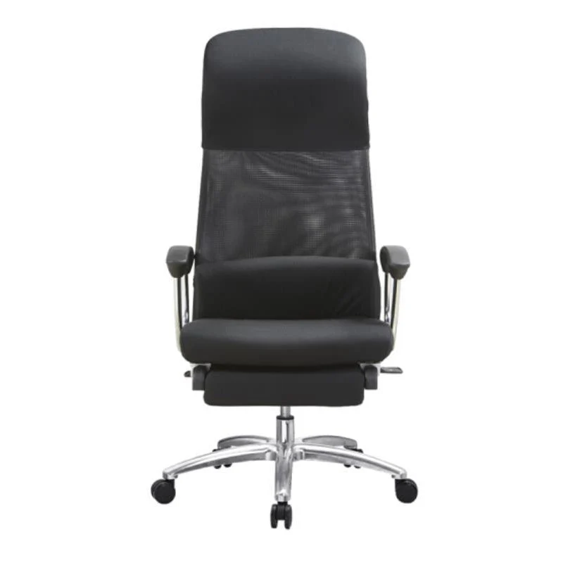 Fauteuil contemporain à bras fixes, mécanisme d'inclinaison, chaise de bureau noire Clearhalo