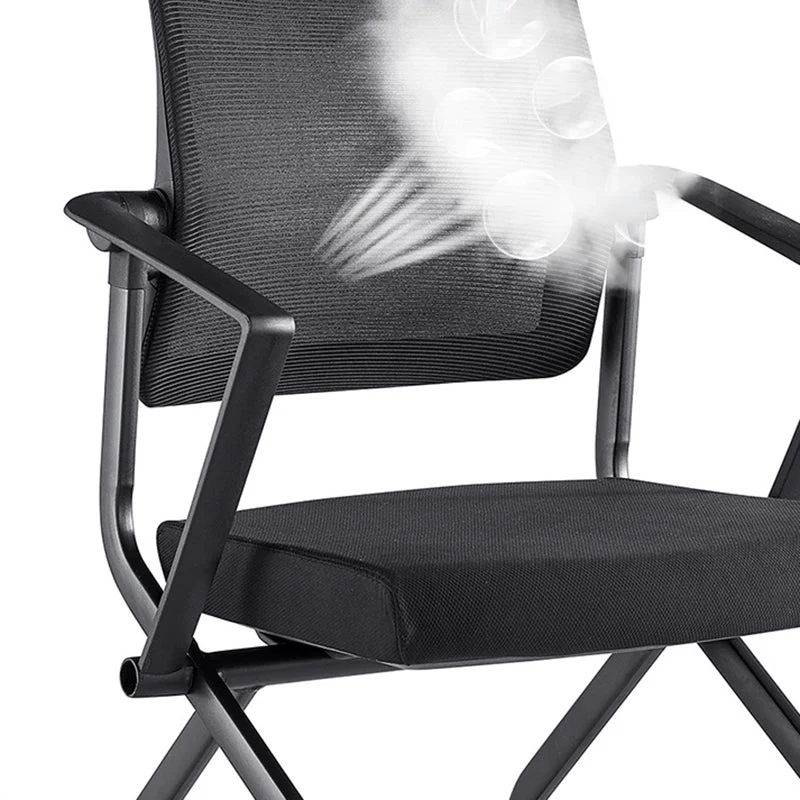 Fauteuil contemporain à bras fixes noir avec chaise de bureau à roulettes Clearhalo