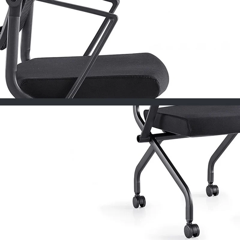 Fauteuil contemporain à bras fixes noir avec chaise de bureau à roulettes Clearhalo