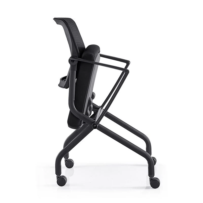 Fauteuil contemporain à bras fixes noir avec chaise de bureau à roulettes Clearhalo