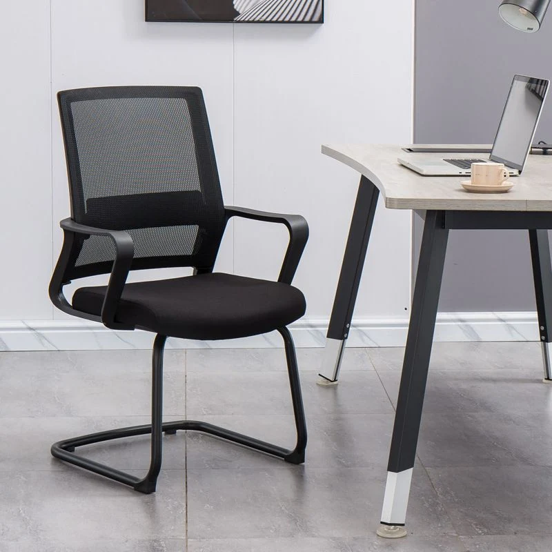 Fauteuil contemporain à bras fixes sans chaise de bureau noire pénible Clearhalo