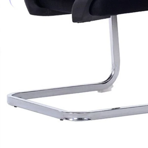 Fauteuil contemporain à dossier moyen, chaise de bureau en microfibre noire pour conférence Clearhalo