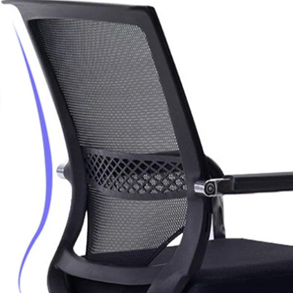 Fauteuil contemporain à dossier moyen, chaise de bureau en microfibre noire pour conférence Clearhalo