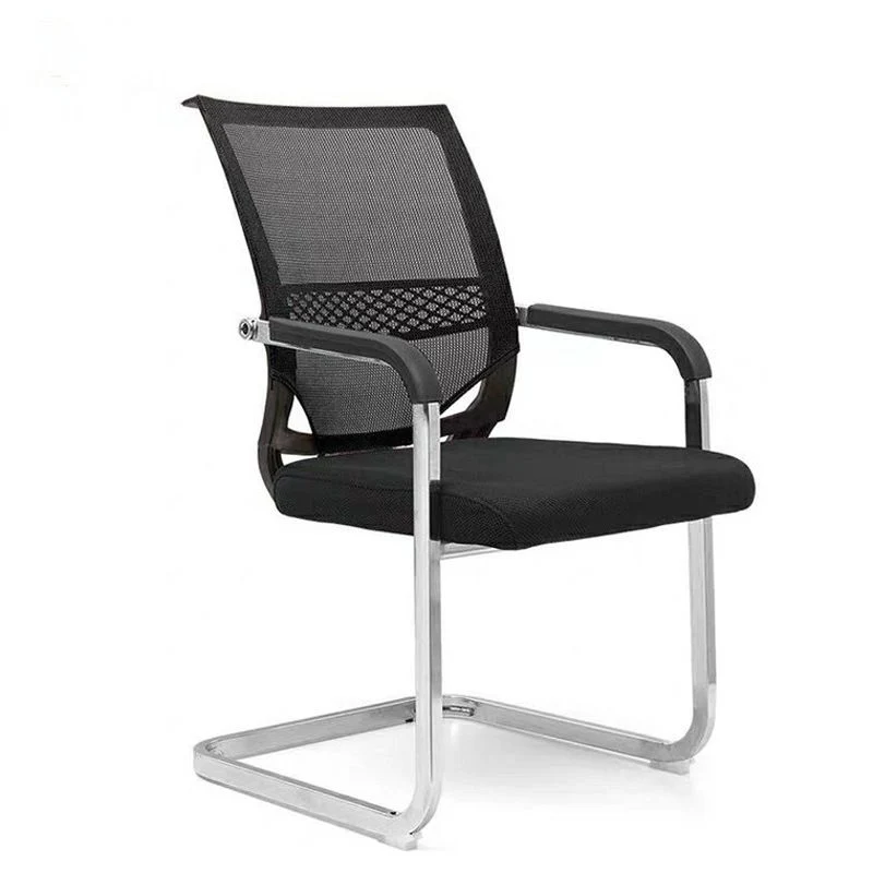 Fauteuil contemporain à dossier moyen, chaise de bureau en microfibre noire pour conférence Clearhalo