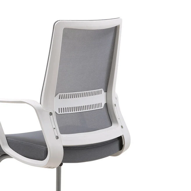 Fauteuil contemporain gris à bras réglables, sans roulettes, chaise de bureau Clearhalo