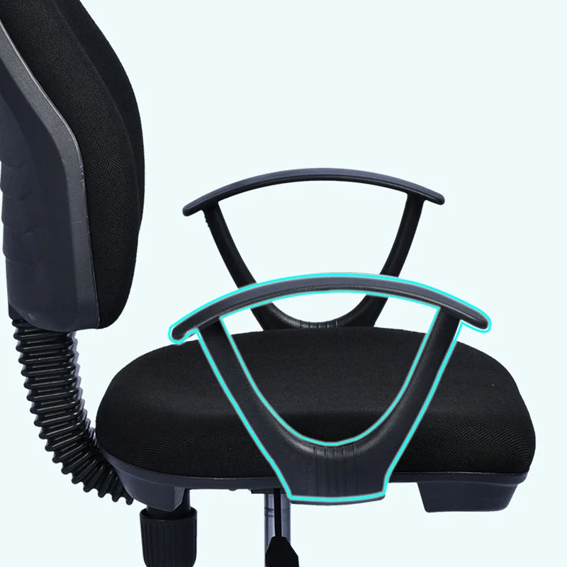 Fauteuil contemporain à hauteur de siège réglable, bras fixes, chaise de bureau noire Clearhalo