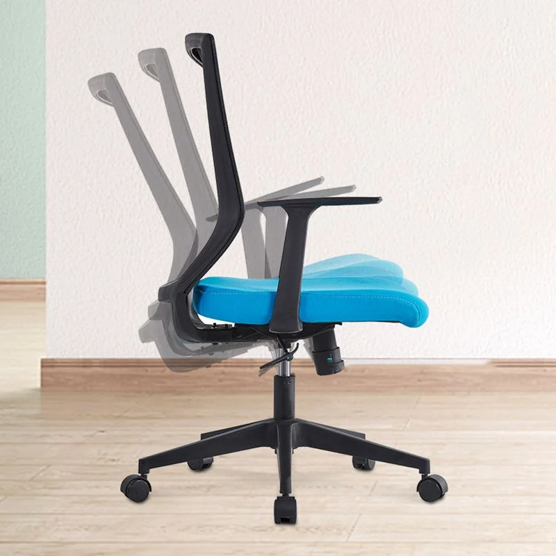 Fauteuil contemporain à hauteur de siège réglable, bras fixes, chaise de bureau en nylon Clearhalo