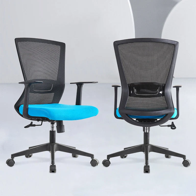 Fauteuil contemporain à hauteur de siège réglable, bras fixes, chaise de bureau en nylon Clearhalo
