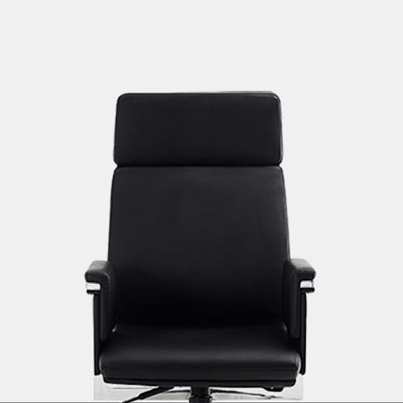 Fauteuil contemporain à hauteur de siège réglable, chaise de bureau en cuir noir Clearhalo