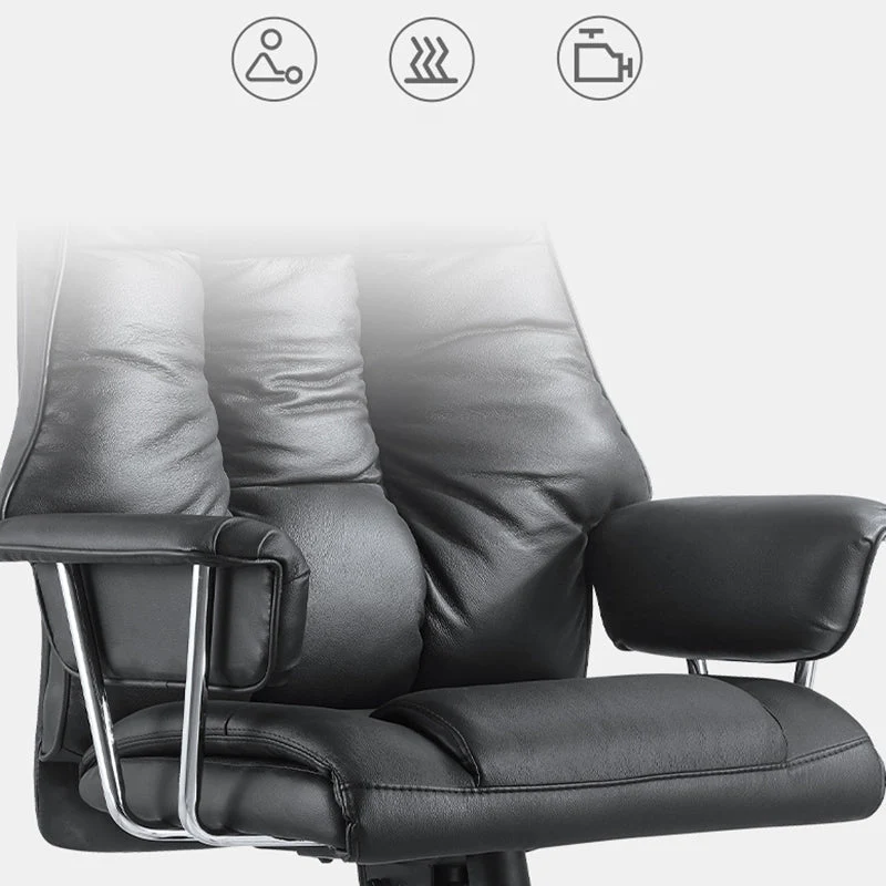 Fauteuil contemporain noir, chaise de bureau à hauteur de siège réglable Clearhalo