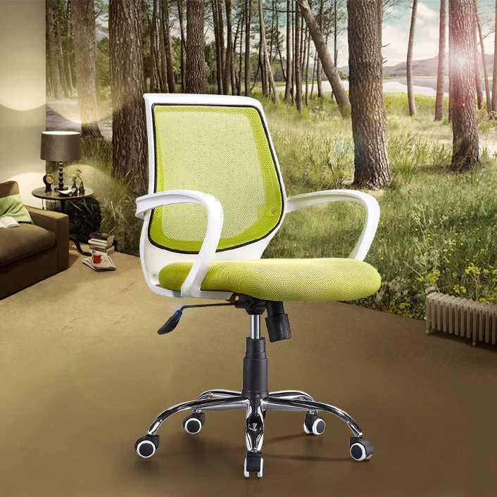 Fauteuil contemporain vert à bras fixes, hauteur de siège réglable, chaise de bureau Clearhalo