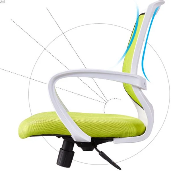 Fauteuil contemporain vert à bras fixes, hauteur de siège réglable, chaise de bureau Clearhalo