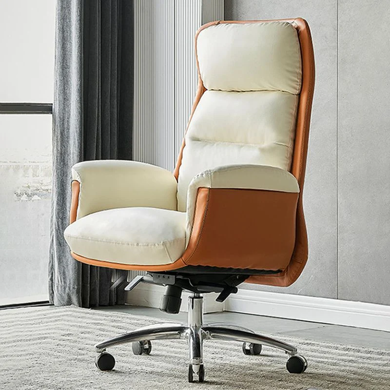 Fauteuil de direction à bras rembourrés, chaise de bureau moderne à dossier haut Clearhalo