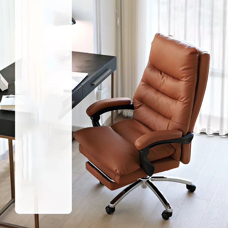 Fauteuil de direction à bras rembourrés réglables, chaise moderne à dossier haut pour gestionnaires Clearhalo