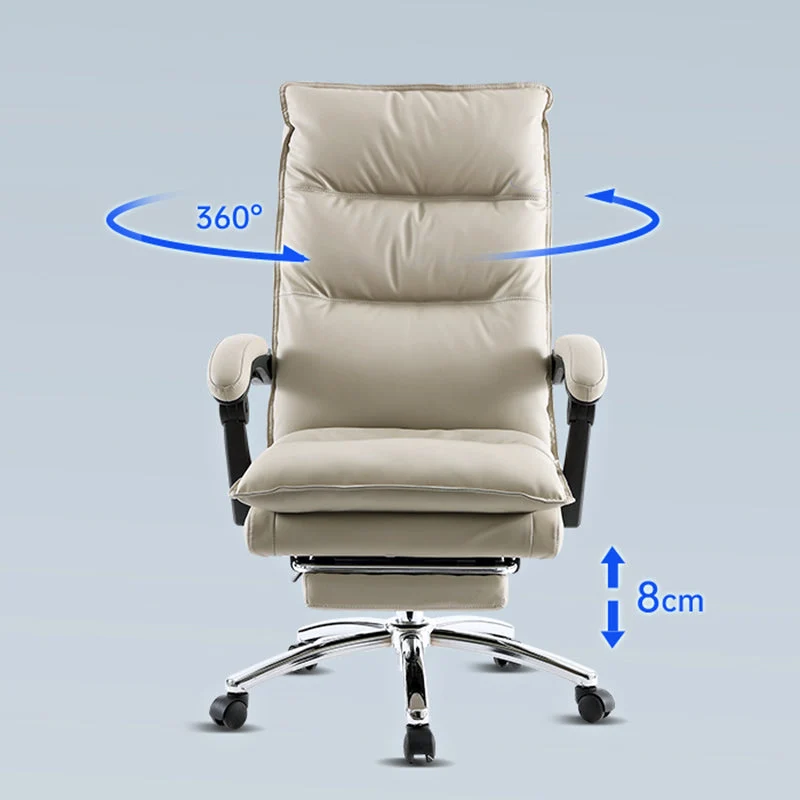 Fauteuil de direction à bras rembourrés réglables, chaise pivotante moderne à dossier haut Clearhalo