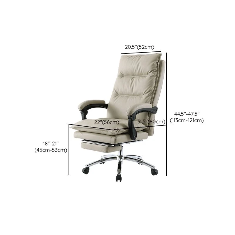Fauteuil de direction à bras rembourrés réglables, chaise pivotante moderne à dossier haut Clearhalo