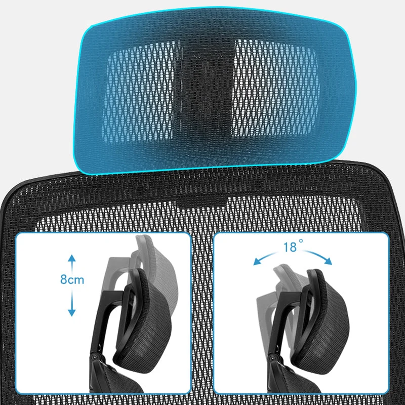 Fauteuil de direction à bras réglables, mécanisme d'inclinaison, hauteur de siège réglable Clearhalo