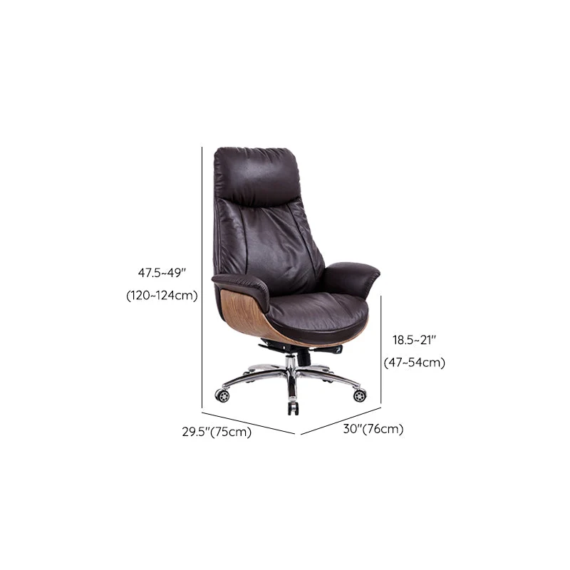 Fauteuil de direction contemporain en cuir avec roues incluses, chaise de direction pour bureau Clearhalo