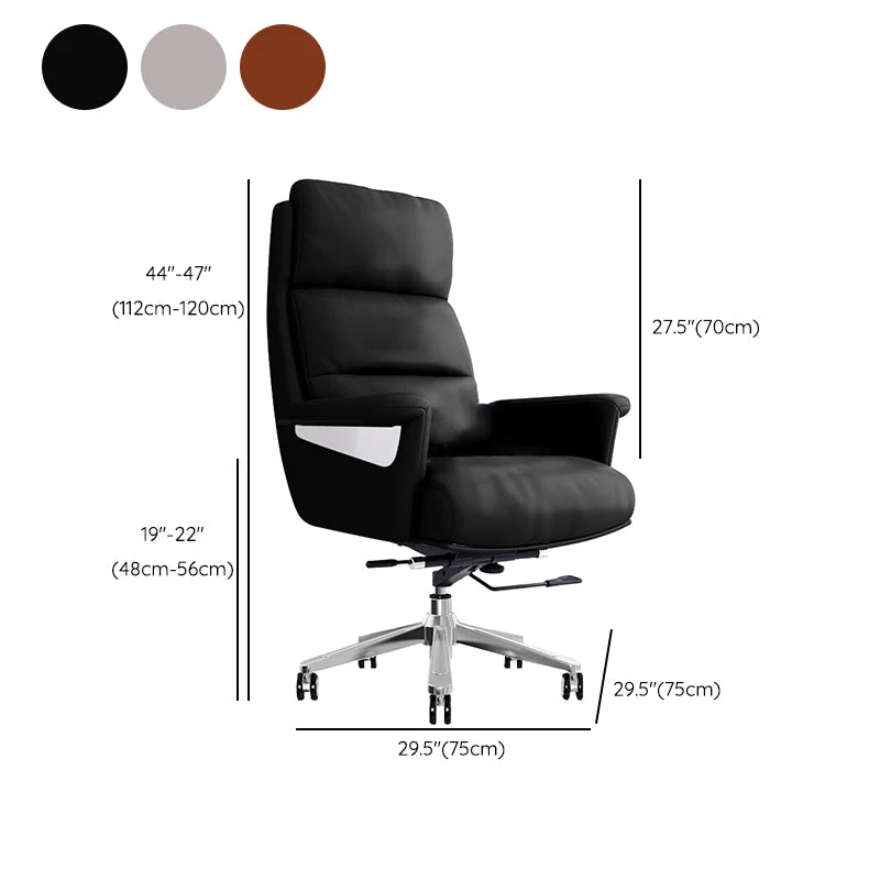 Fauteuil de direction contemporain en cuir à dossier haut de 29 po de largeur Clearhalo