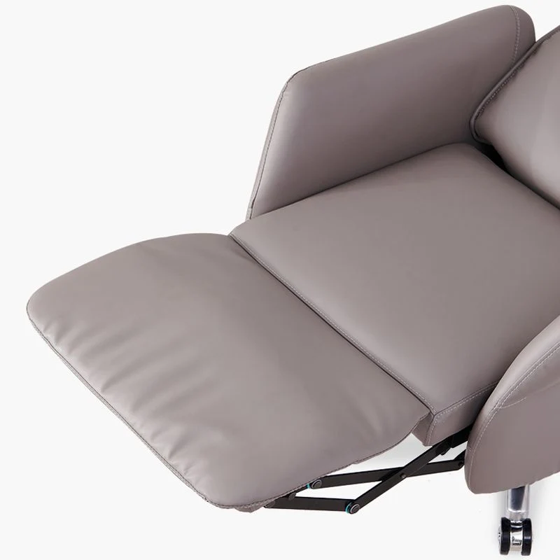 Fauteuil de direction contemporain en cuir gris de 29 po de large Clearhalo