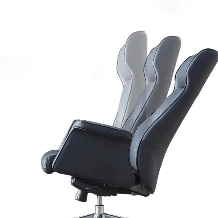 Fauteuil de direction contemporain en cuir noir, 24 po de large Clearhalo