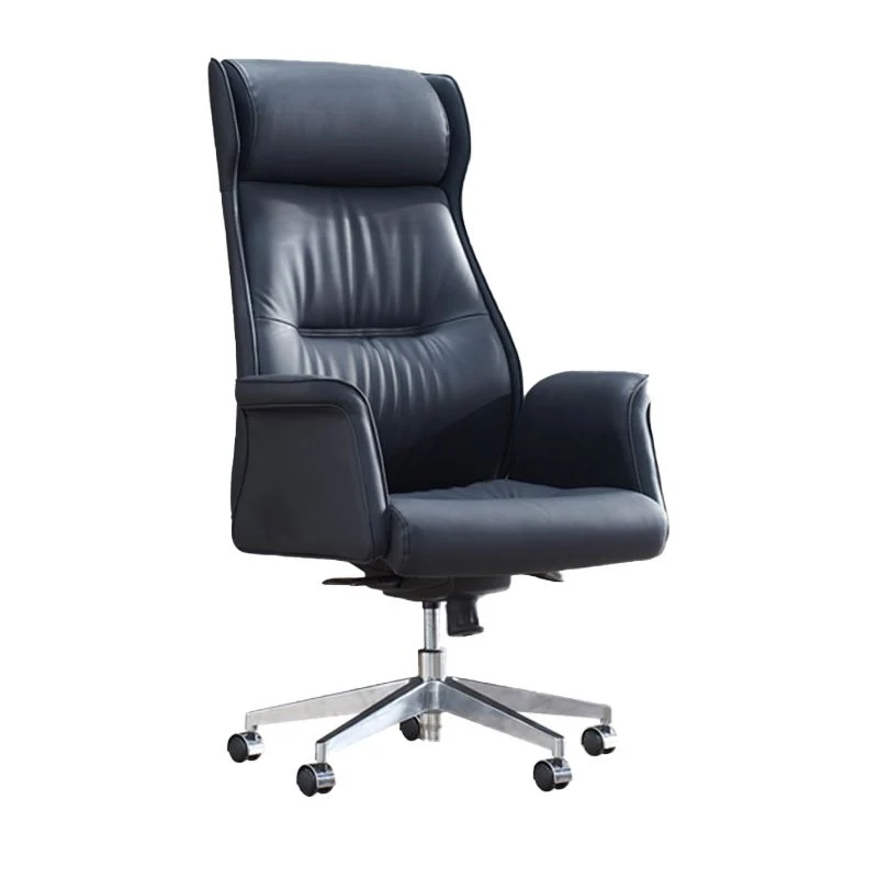 Fauteuil de direction contemporain en cuir noir, 24 po de large Clearhalo