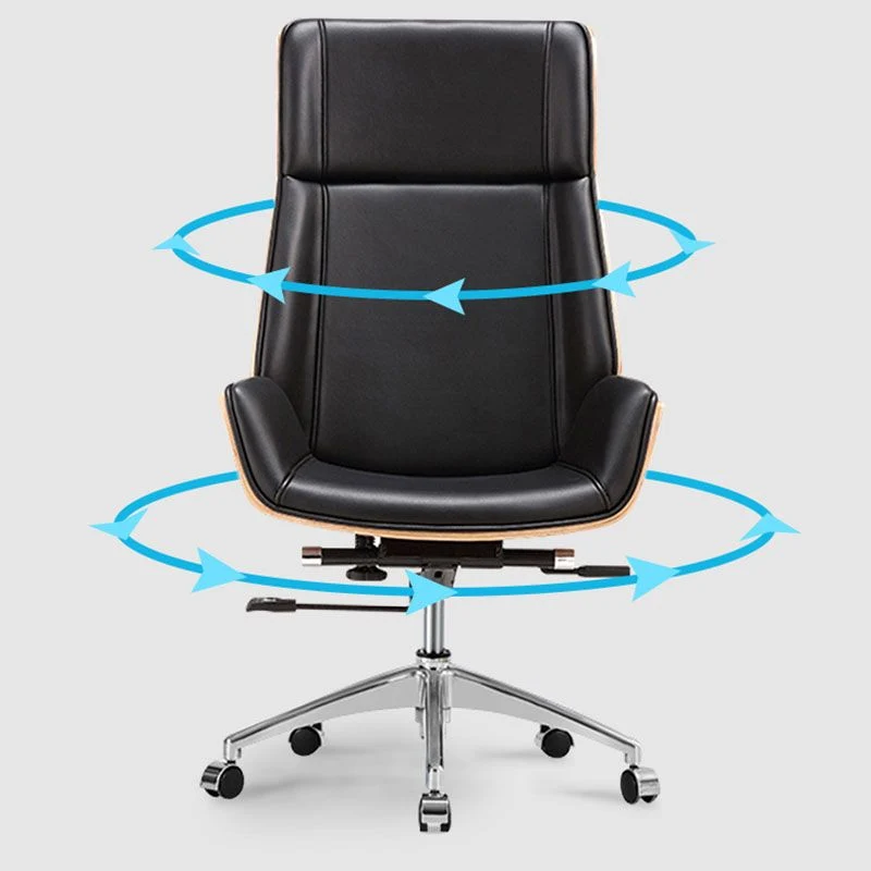 Fauteuil de direction contemporain en cuir pivotant avec chaise de bureau à roulettes Clearhalo