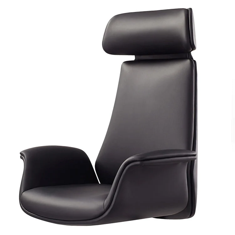 Fauteuil de direction en cuir moderne, chaise de direction noire pour bureau Clearhalo