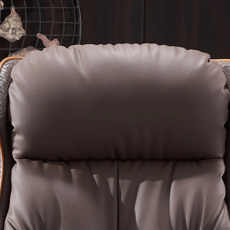 Fauteuil de direction en cuir moderne, mécanisme d'inclinaison, chaise de bureau à dossier haut Clearhalo